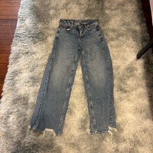 Women’s, wide leg, American Eagle jeans.
